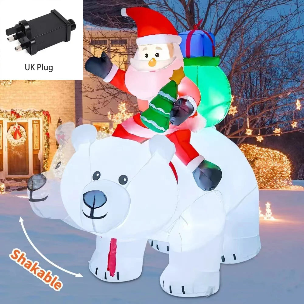 Christmas Inflatable Decoration Toy Built-in LED Lights Inflatable Model Indoor Outdoor Ornament