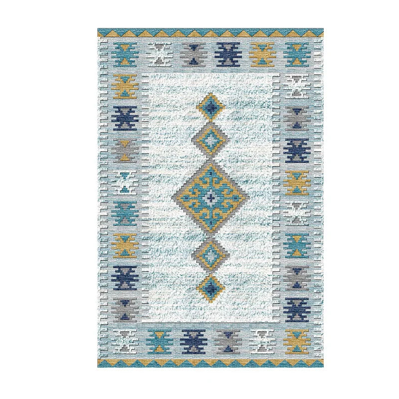 VIKAMA Washable Foldable Imitation Cashmere Carpet Entry Door Mat Persian Retro Style