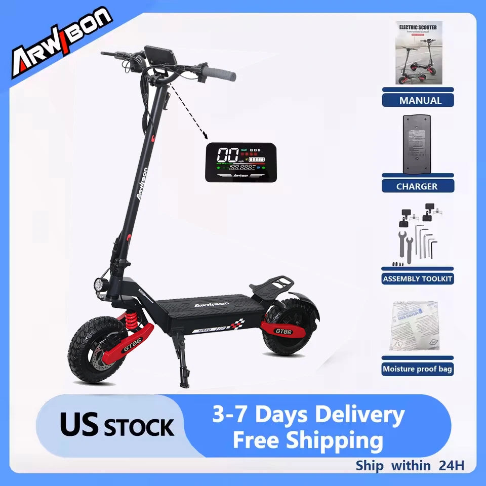 Adults -Max Speed 25MPH, 48V 13AH/23.4AH, 11"Off-Road Tires | US Stock, Factory Direct