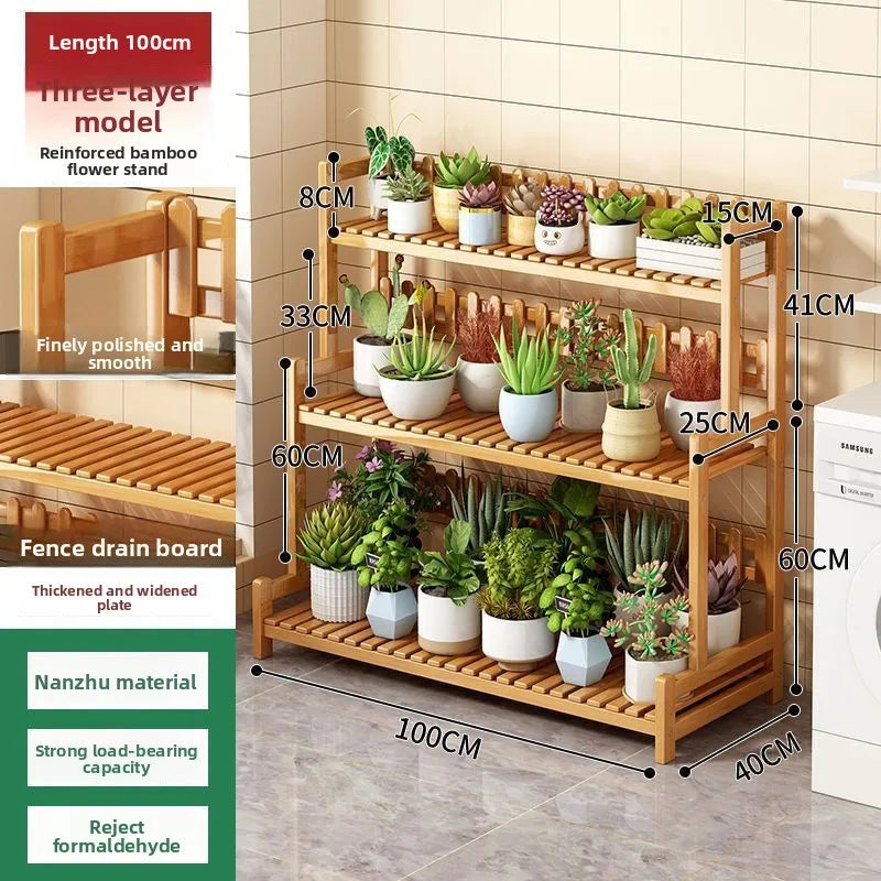 Durable Floor-to-ceiling new stepped movable multi-layer flower pot shelf