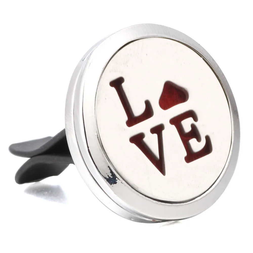 Essential Oil Diffuser Stainless Steel Magnetic Car Air Freshener Vent Clip + 1pcs Pad