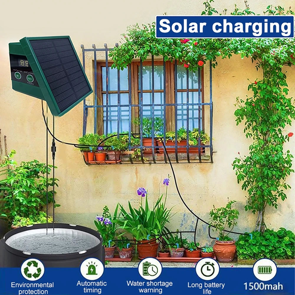 Solar Automatic Drip Irrigation System Timed Drip Hose Watering Device