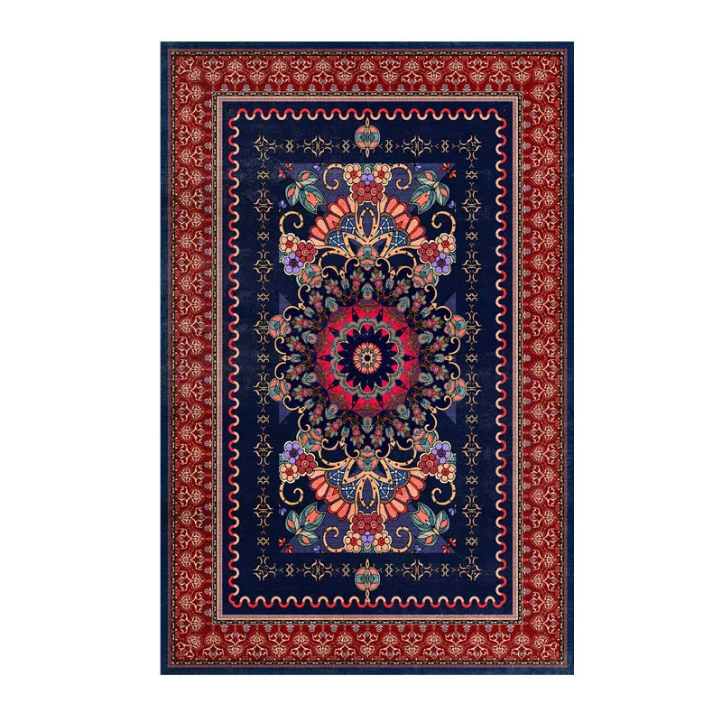 VIKAMA Washable Foldable Imitation Cashmere Carpet Entry Door Mat Persian Retro Style