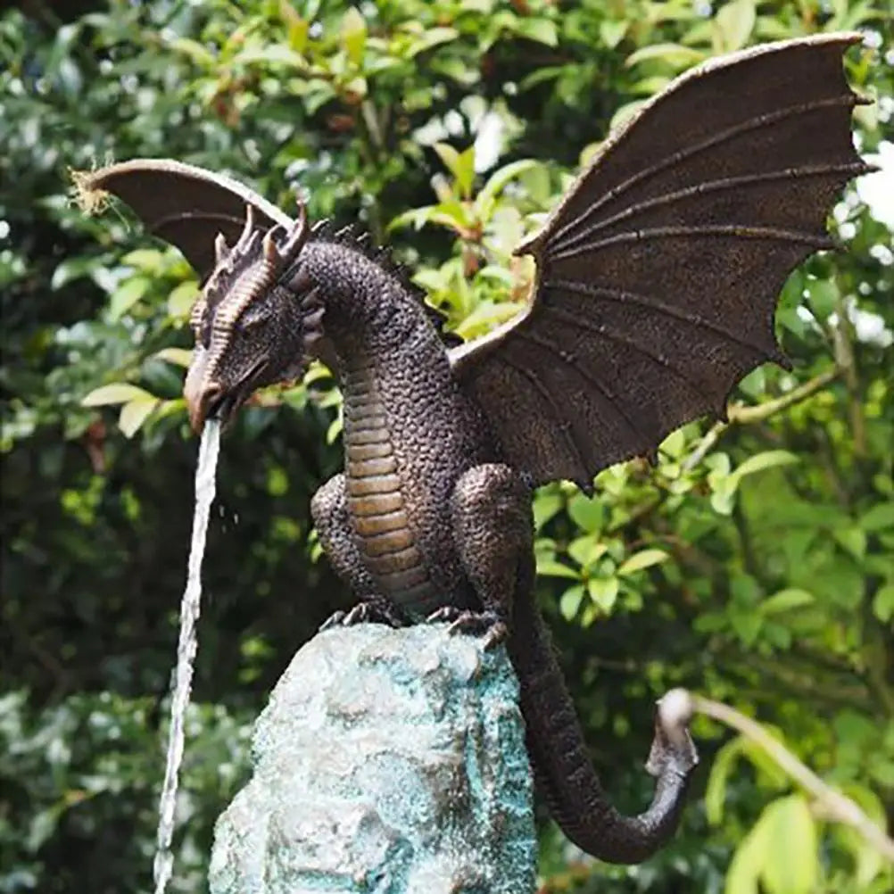 Dragon Water Fountain Sculpture for Home Garden Decoration