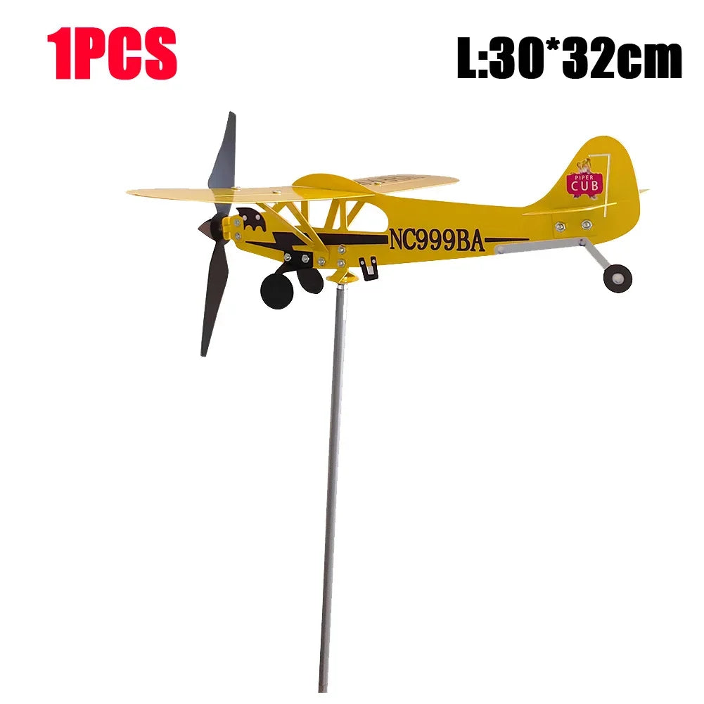 Airplane Weather Vane Piper J3 Cub Wind Spinner Weather Vane