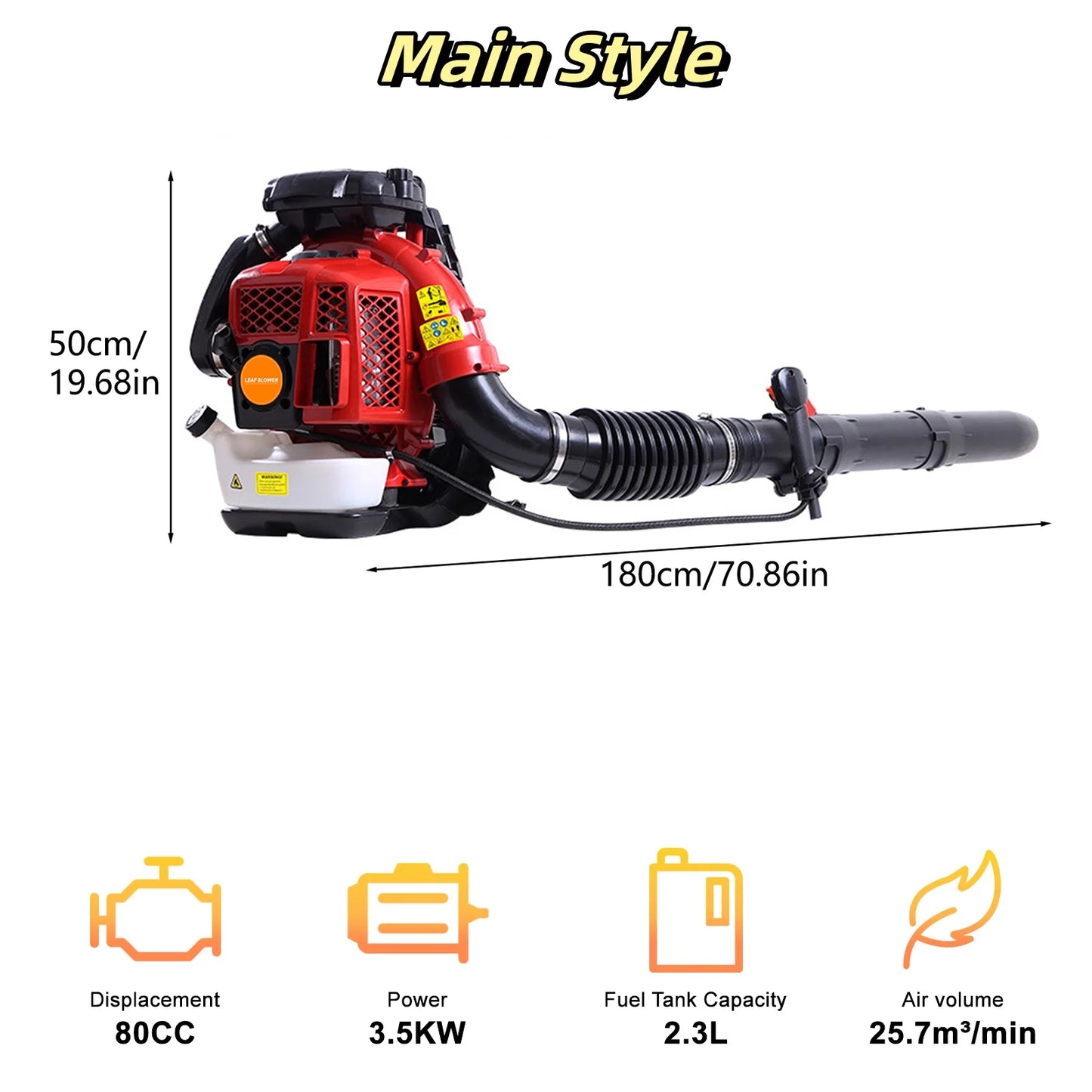 2-cycle Engine Backpack Blower Gas 80CC 900CFM Air Leaf Blowers & snow Blowers