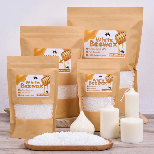 1000g White Beeswax DIY Candle Making Meterial Pure Natural Granular Bag