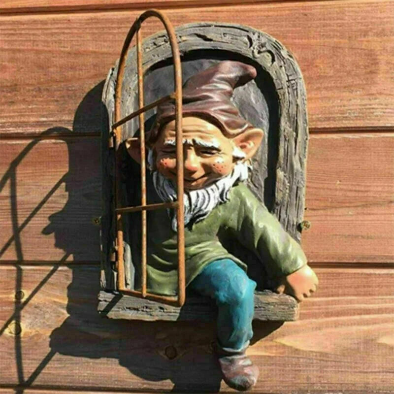 Naughty Garden Gnome Statue