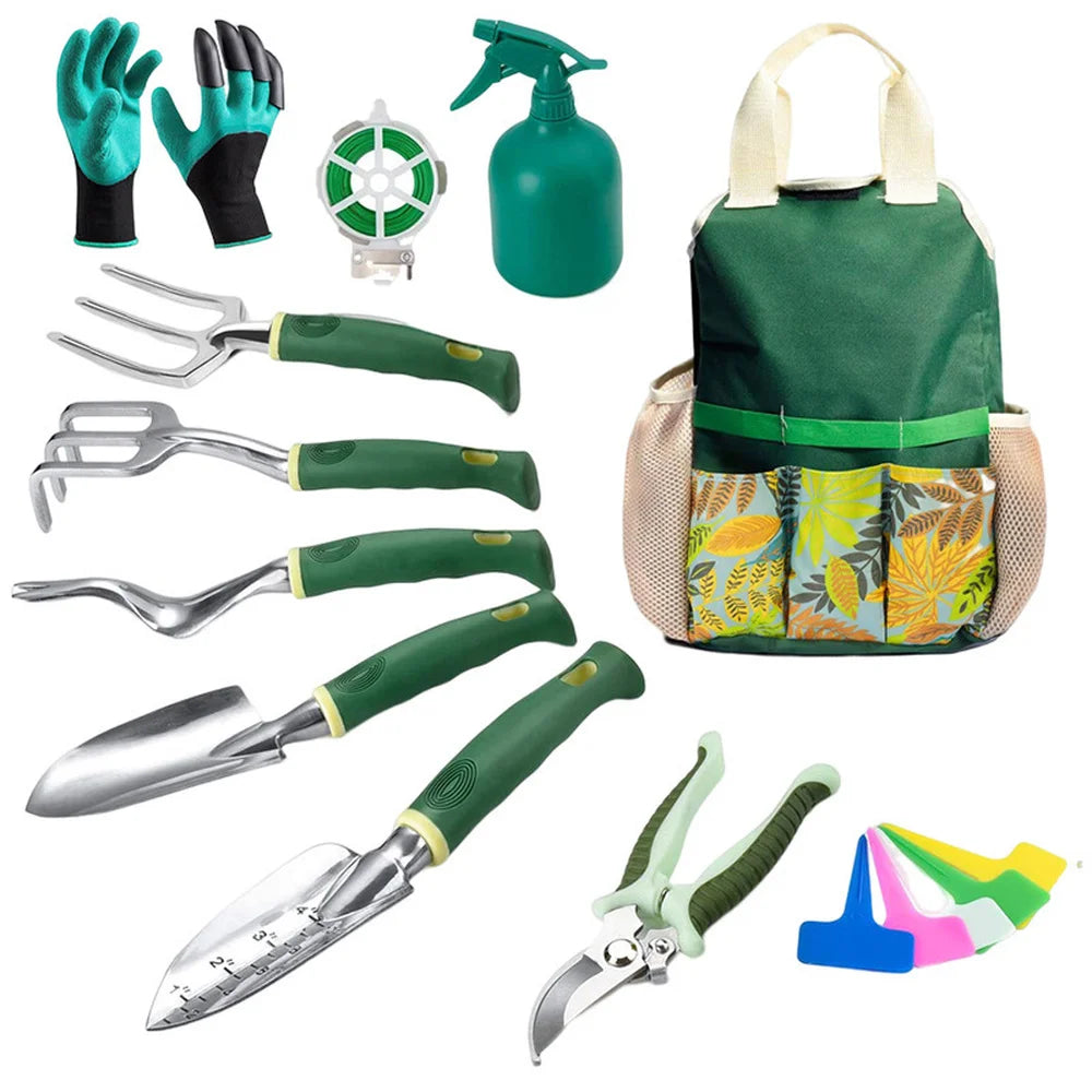 16-Piece Garden Tool Set with Tote Bag & Gloves | Aluminum Alloy
