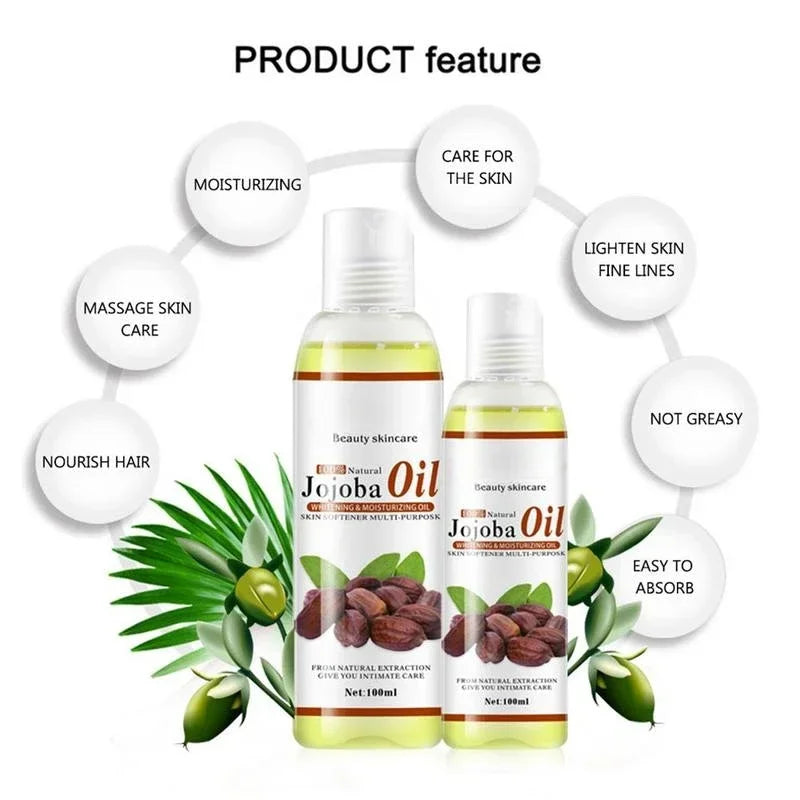 100ml Brand Natural Organic Jojoba Oil Massage Skin Care Essential