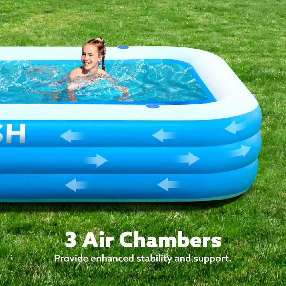 JOYFY 120" x 72" x 22" Full-Sized Inflatable  Summer Family  Swimming Pool