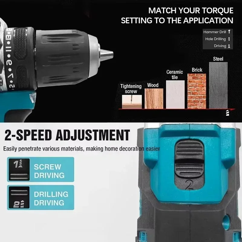 Makita DDF487 18V Brushless Electric Drill Impact Tool Professional Power Tools