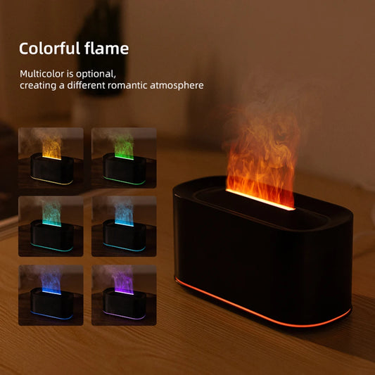 Essential Oil Diffuser Colorful Water Vapor Fire Humidifier for Aroma Therapy Room