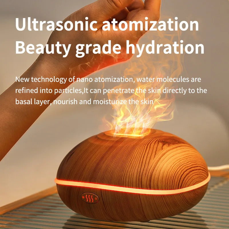 Aroma Humidifier flame Can Add Essential Oil  Air Humidifier Equipped with colorful lighting function