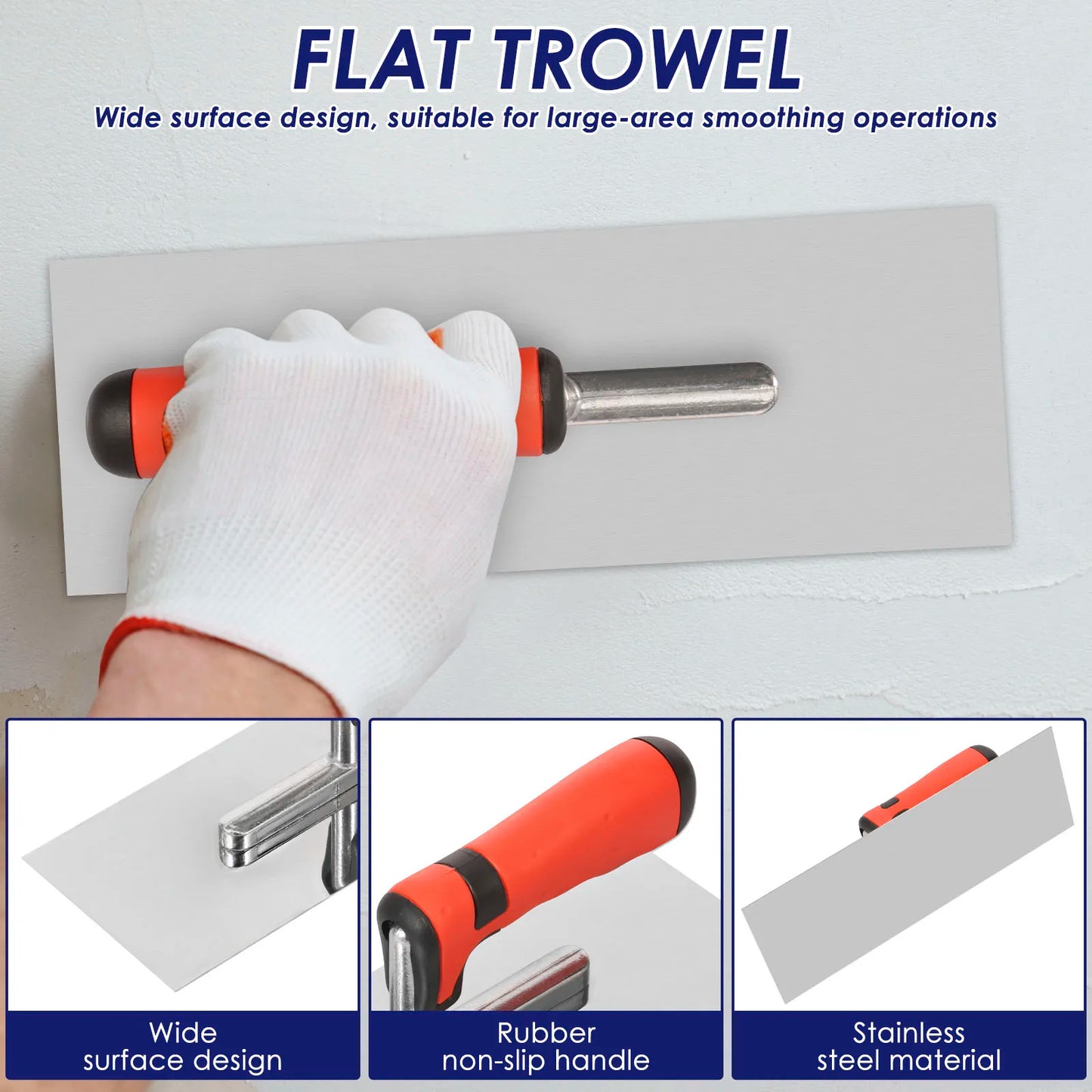 2/3Pcs Stainless Steel Concrete Tool Set