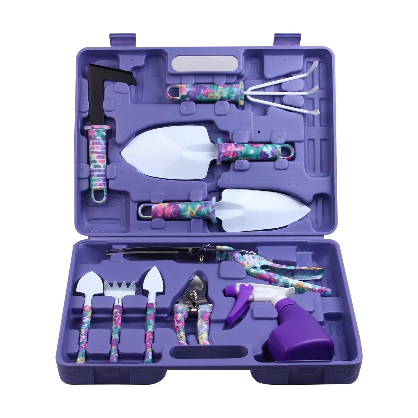 5/10 Pcs Gardening Tools Set with Carrying Case and Floral Print Ergonomic Handle