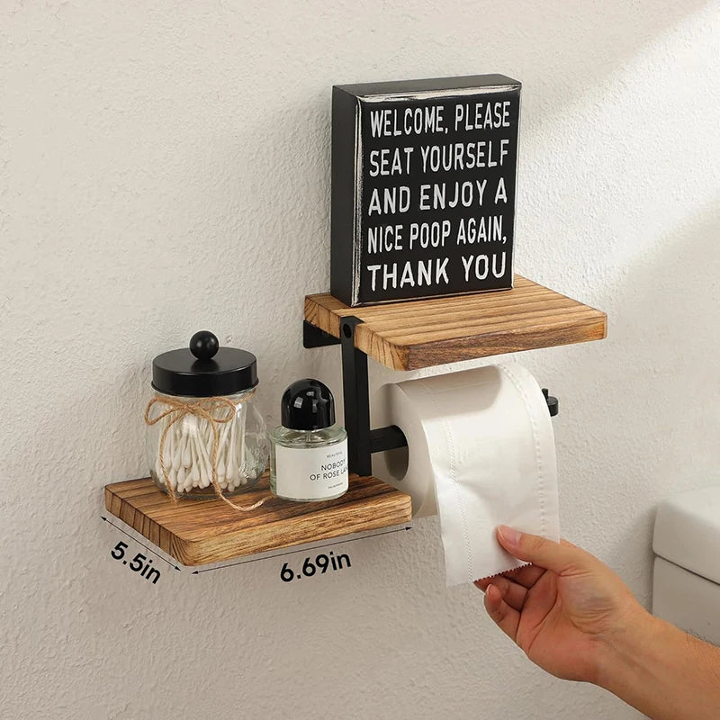 1pcs Wooden Paper Towel Holder
