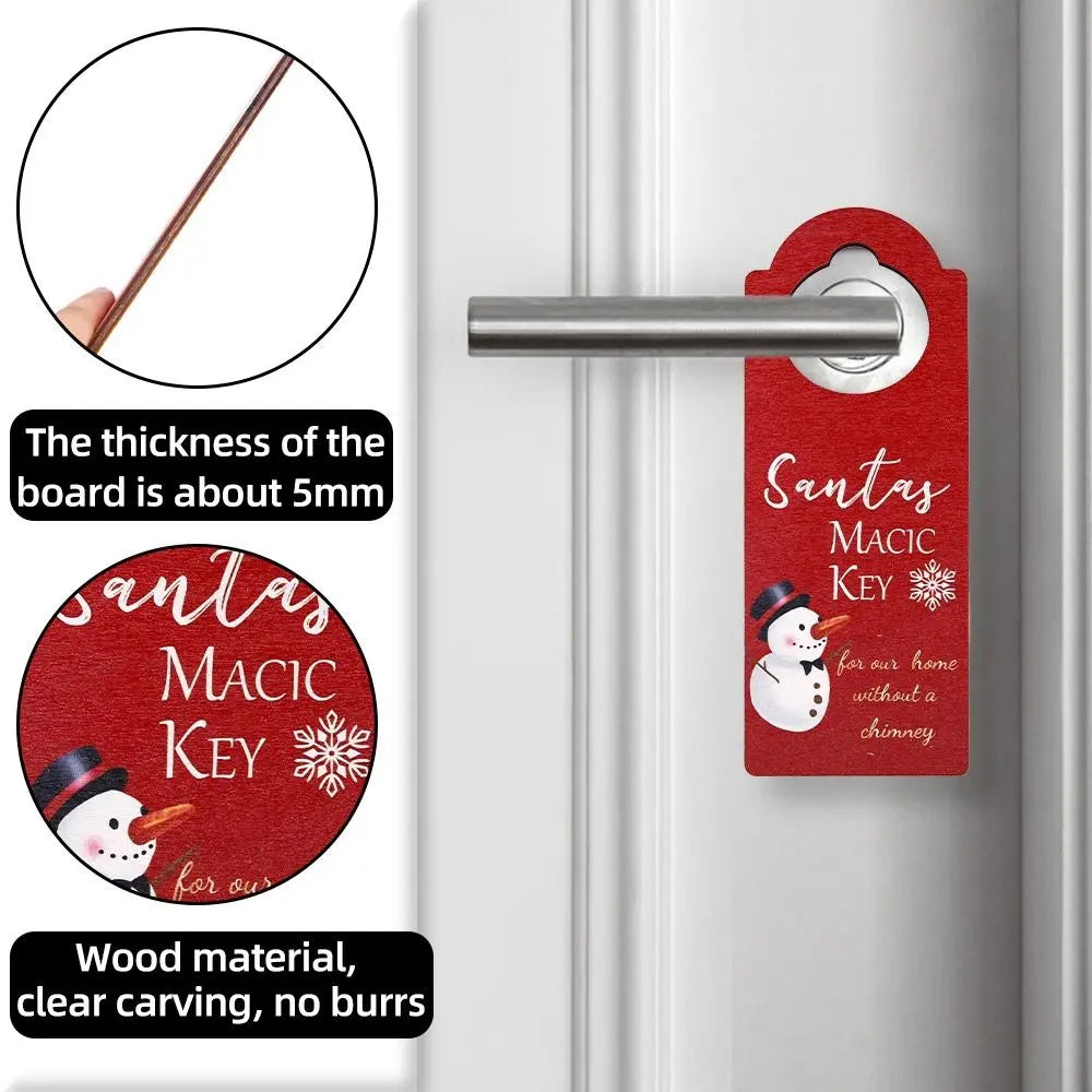 Door Handle Hanging Wooden Christmas Doorknob Hanger