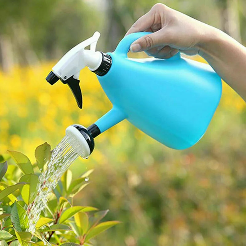 2 In 1 Plastic Watering Pressure Spray Water Kettle/Adjustable Sprayer 1L