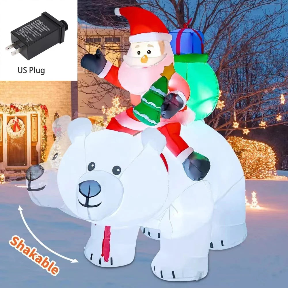 Christmas Inflatable Decoration Toy Built-in LED Lights Inflatable Model Indoor Outdoor Ornament