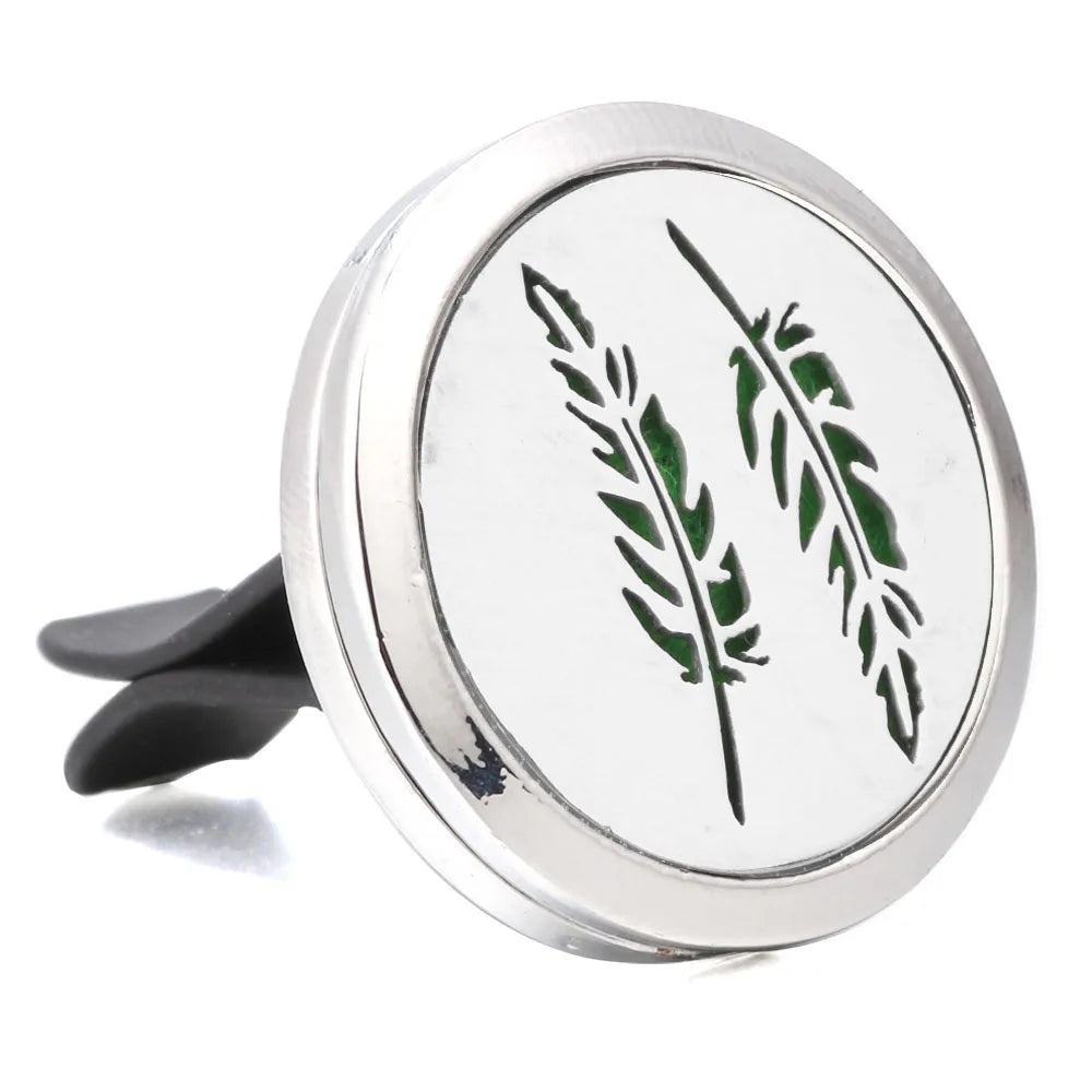 Essential Oil Diffuser Stainless Steel Magnetic Car Air Freshener Vent Clip + 1pcs Pad