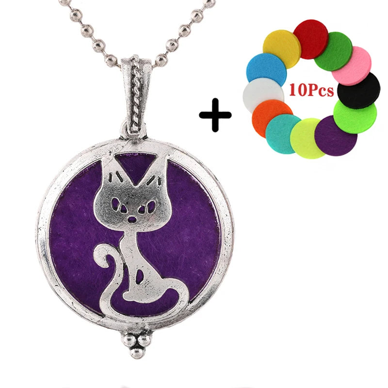 Popular Design Fashion Aromatherapy Locket Necklace Perfume Essential Oil Diffuser