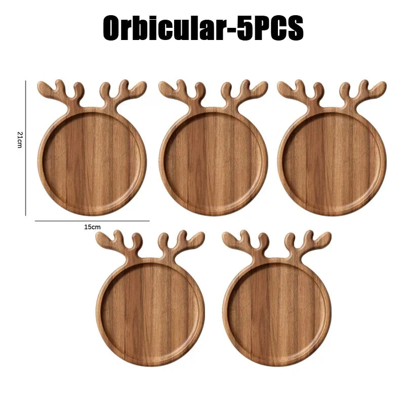 Appetizer Platter Decorative Christmas Tray Dessert/Snacks, Wood Serving Platter