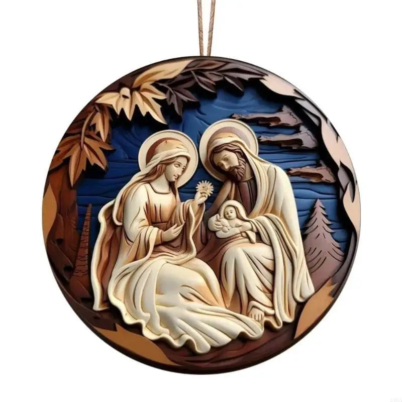 Elegant Acrylic Nativity Ornament Handmade Birth Hanging Ornament Enhancing Christmas