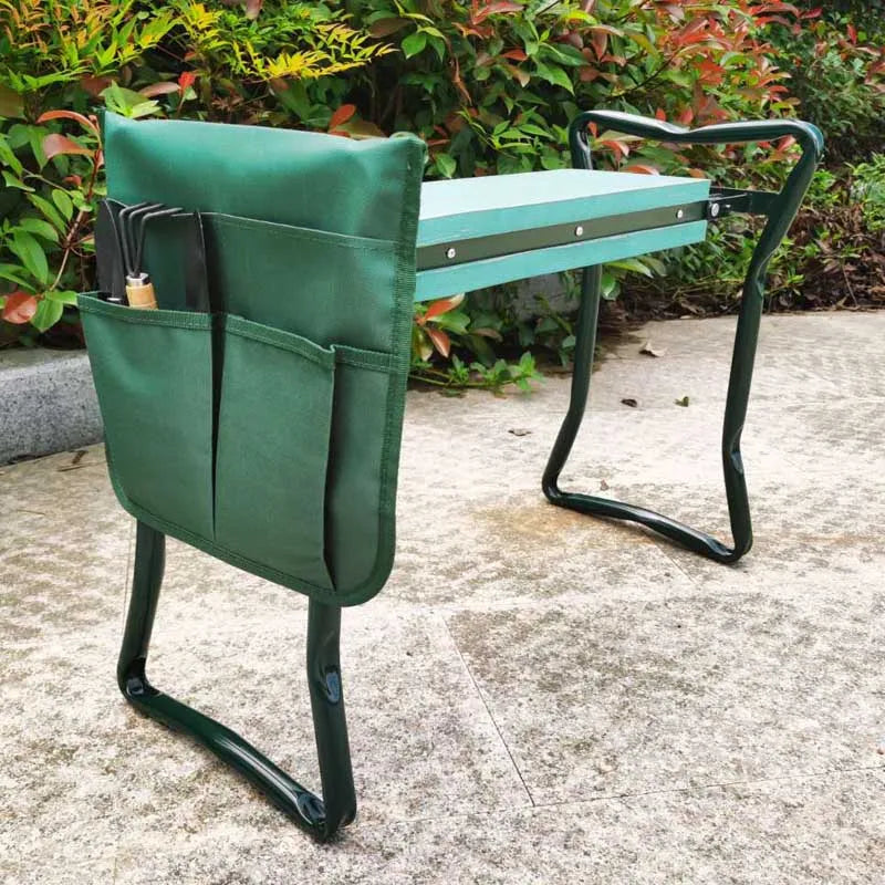 Heavy Duty Garden Kneeler Seat, Thickend Soft Eva Pad, Foldable Garden Stool Pouch, Steel Frame
