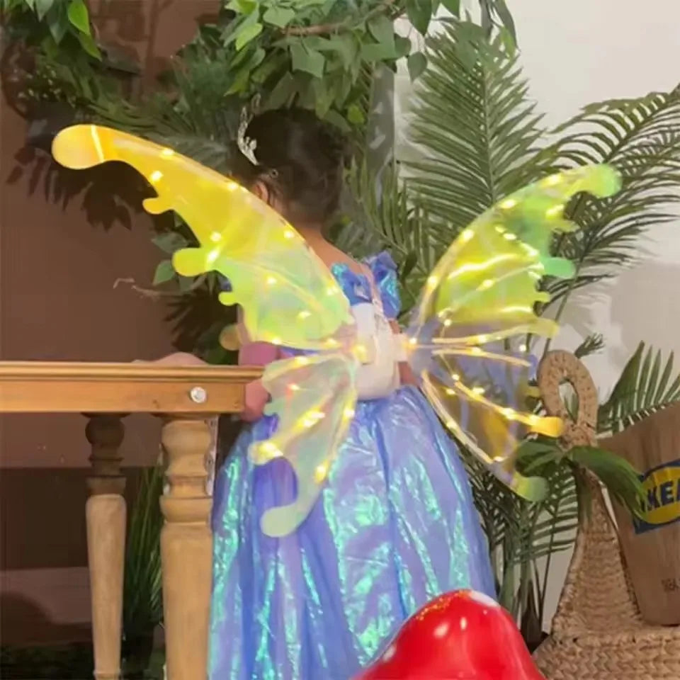 Electrical Butterfly Wings Toy With Music Lights Elf Wings Glowing Shiny Dress Up