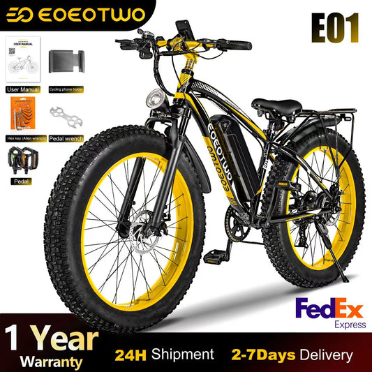 1 Electric Bike Adults,1500W Ebike,34MPH 60Miles Electric Mountain Bike,26" Fat Tire