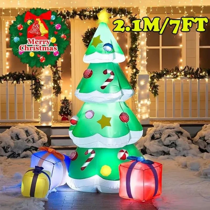 Christmas Decoration Inflatable  Snowman Built-in LED Lights Outdoor New Year Party Decor