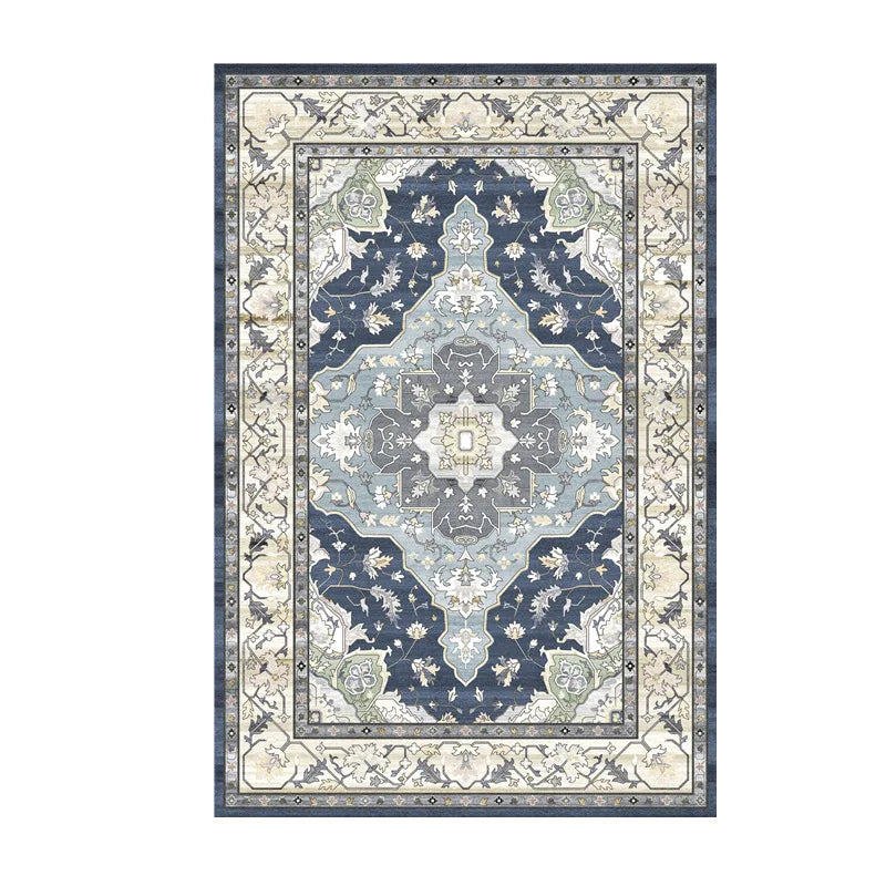 VIKAMA Washable Foldable Imitation Cashmere Carpet Entry Door Mat Persian Retro Style