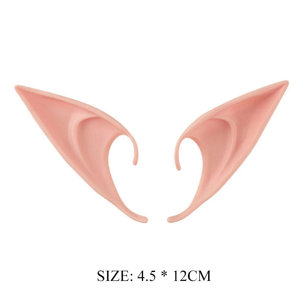 12-1pair Halloween Angel Elf Ears Soft Latex Fake Ears Fairy Vampire Costume Halloween