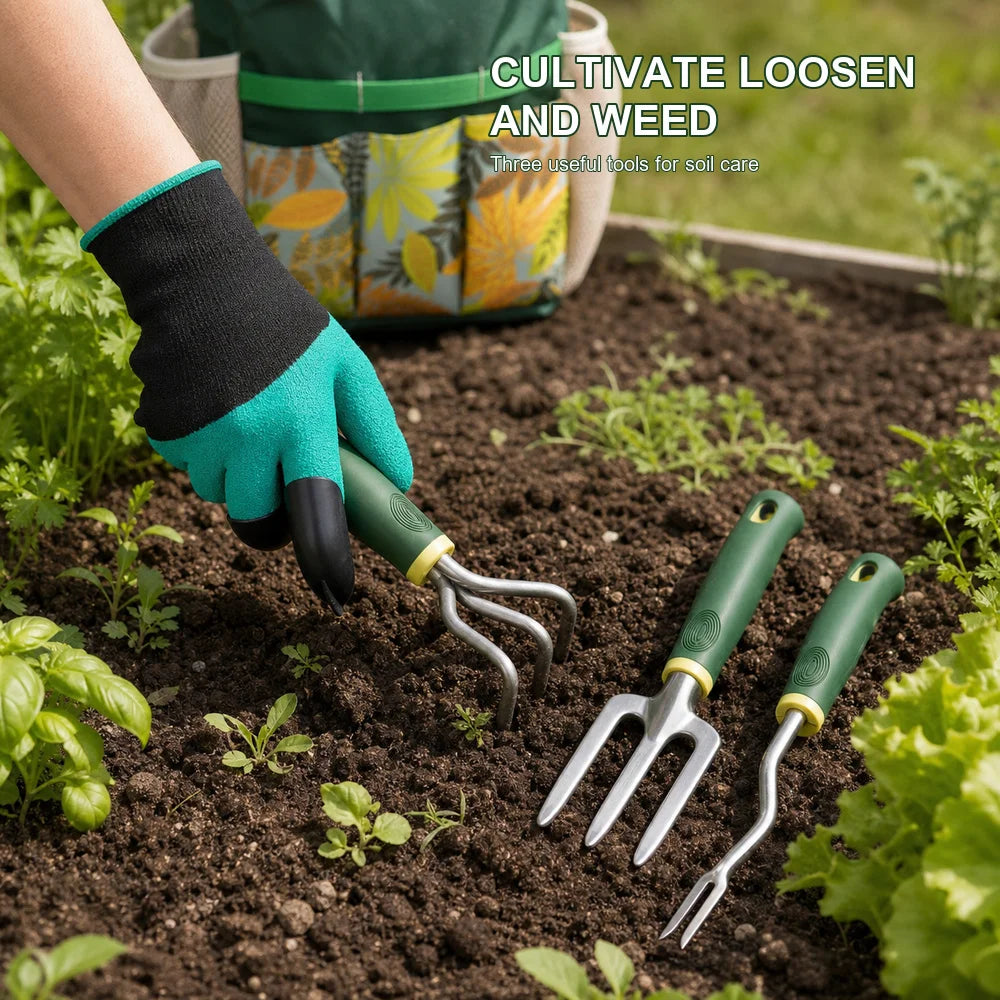16-Piece Garden Tool Set with Tote Bag & Gloves | Aluminum Alloy