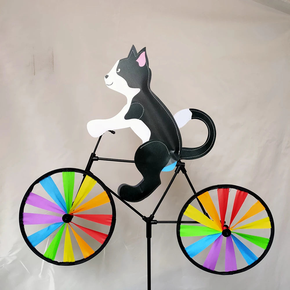 Cat on Bike Wind Garden Bird Repellent
