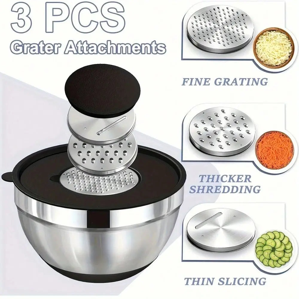 13Pcs 304 Stainless Steel Mixing Bowls With Lids Set Of 8 18 Nesting Bowls With Airtight Lids13Pcs 304 Stainless Steel Mixing Bowls With Lids Set Of 8 18 Nesting Bowls With Airtight Lids