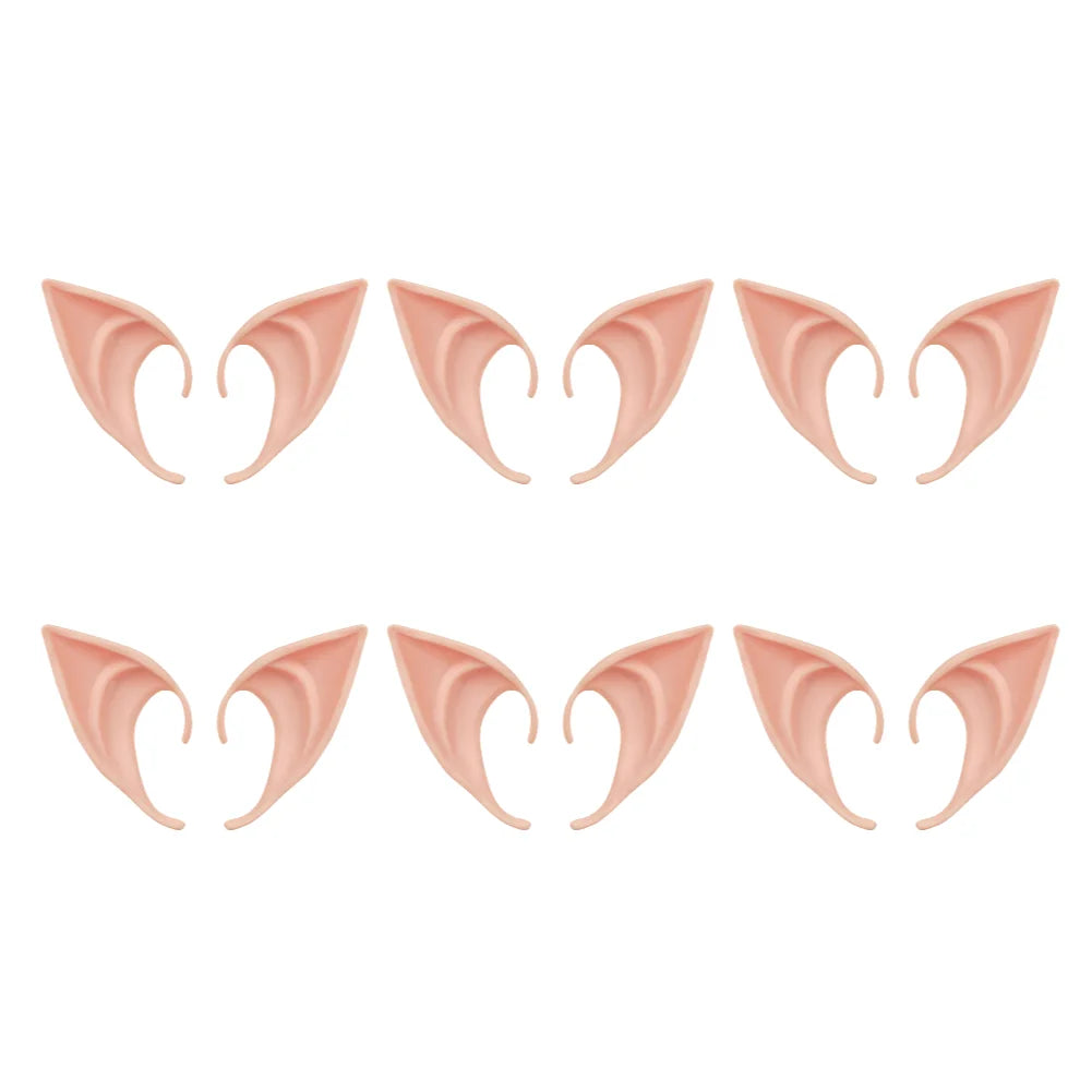 12-1pair Halloween Angel Elf Ears Soft Latex Fake Ears Fairy Vampire Costume Halloween