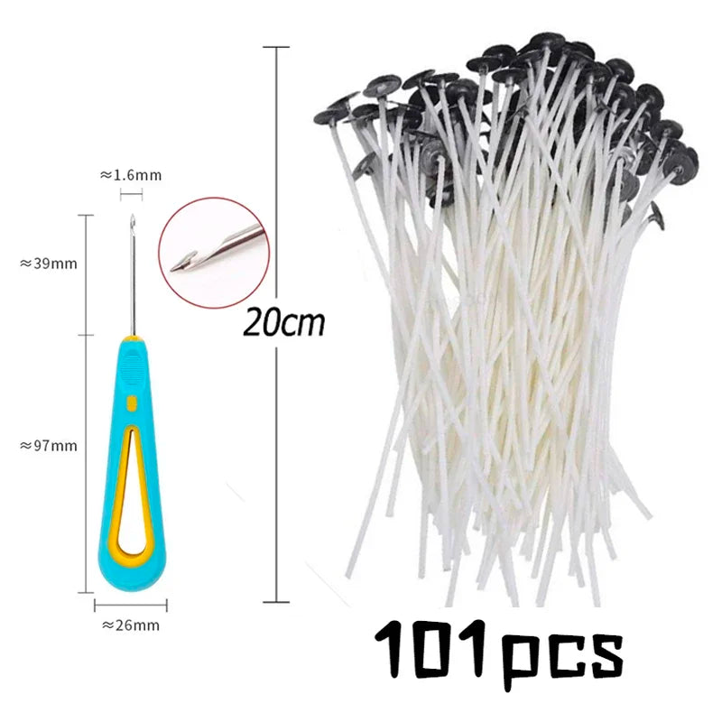 Multiple Sizes Waxed Cotton Thread Candle Wick 100pcs/set Smokeless Wick & Holder