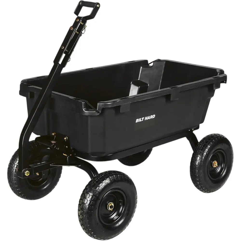 1200 lbs Poly Garden Dump Cart, 7 Cu t acity Heavy Duty Garden Carts, Quick Release, 2-in-1 Convertible Handle