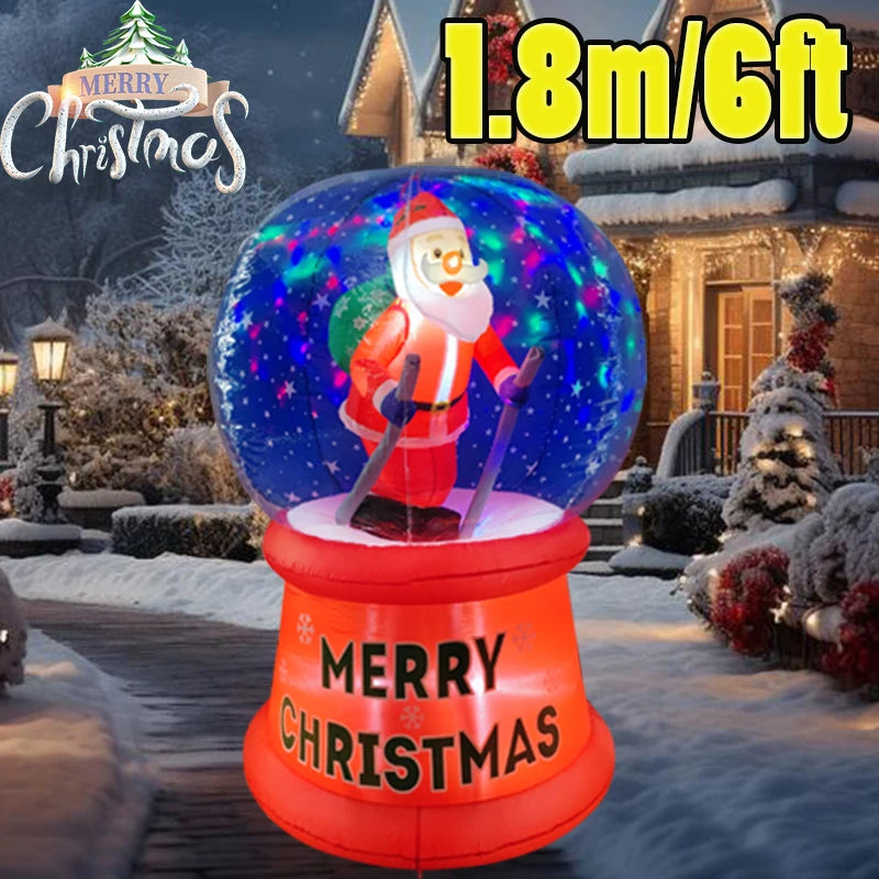 Christmas Decoration Inflatable  Snowman Built-in LED Lights Outdoor New Year Party Decor