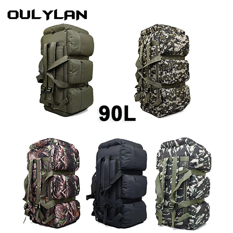 Outdoor 90L Men Tactical Luggage Bag Super Capacity Mountaineering Waterproof.