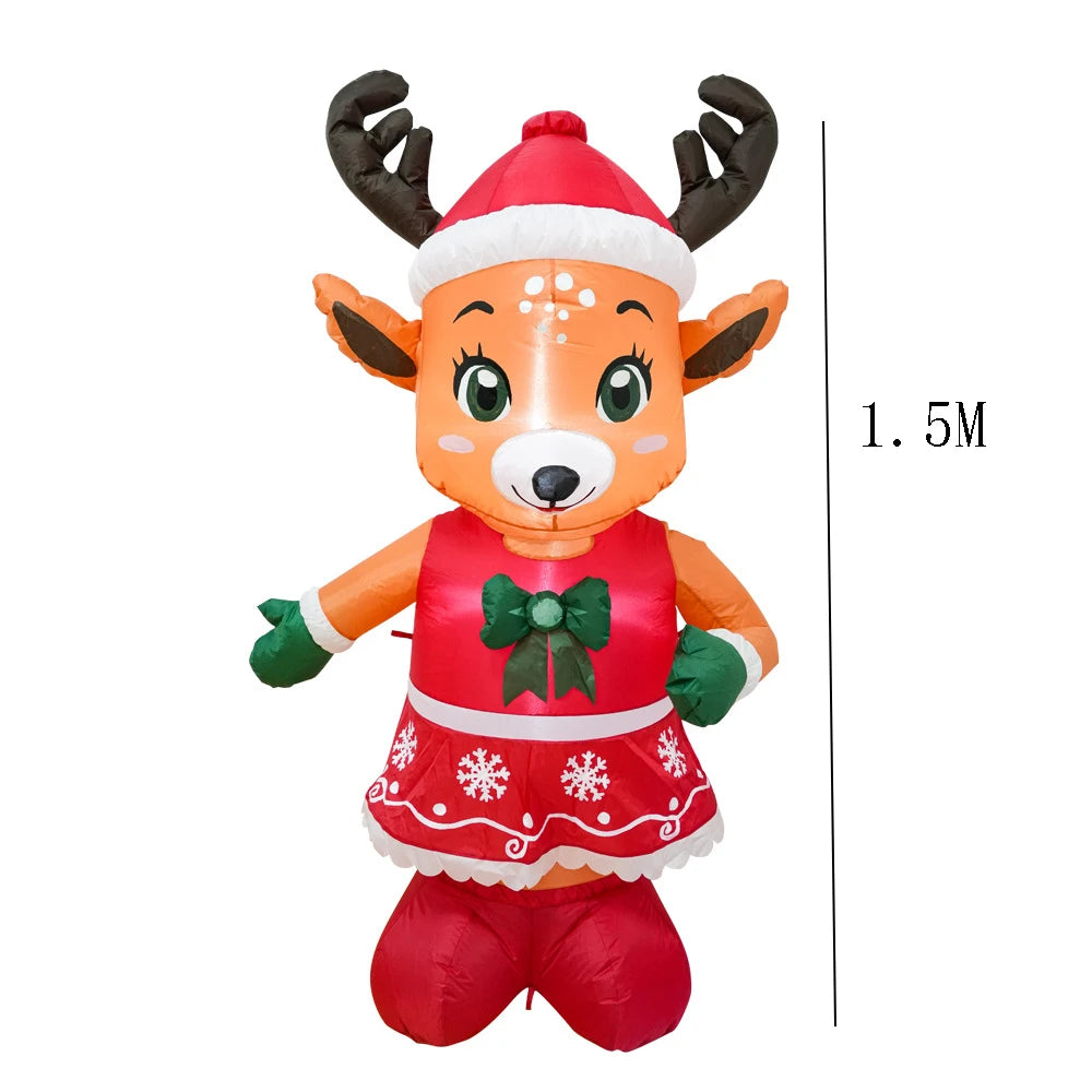 12 Foot Giant Christmas Inflatable Gingerbread Man with Candy Cane LED Lights Yard Home Party Decor