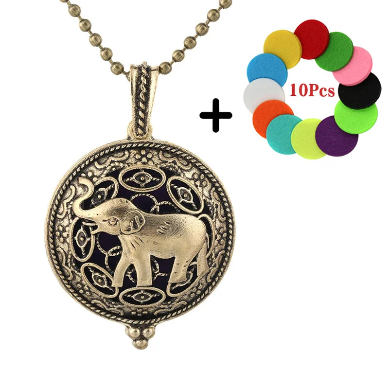 Popular Design Fashion Aromatherapy Locket Necklace Perfume Essential Oil Diffuser