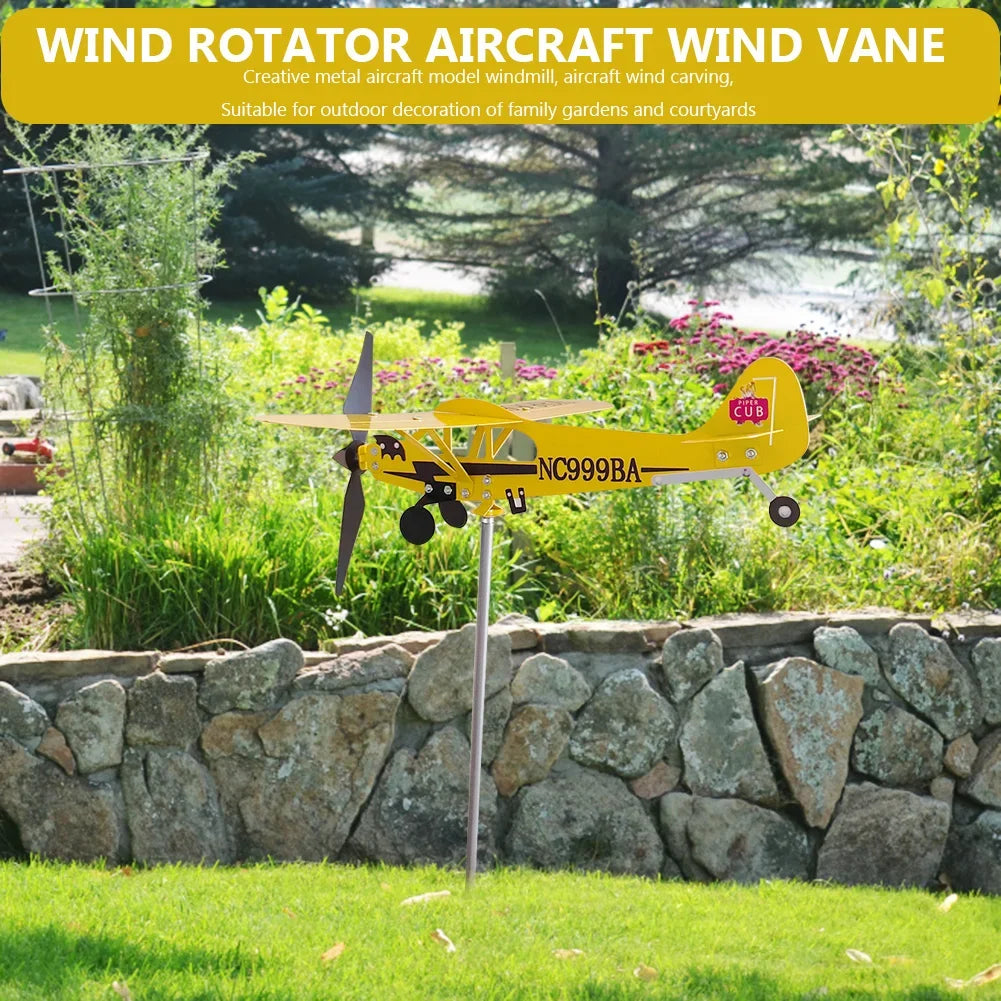 Airplane Weather Vane Piper J3 Cub Wind Spinner Weather Vane