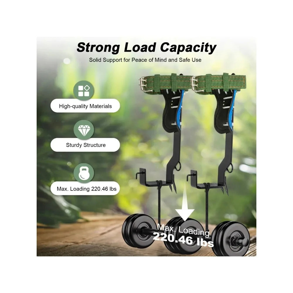 Climbing Tree Shoes Enhanced Stainless Steel Spikes Tree Climbing with Safety Belt and Rope