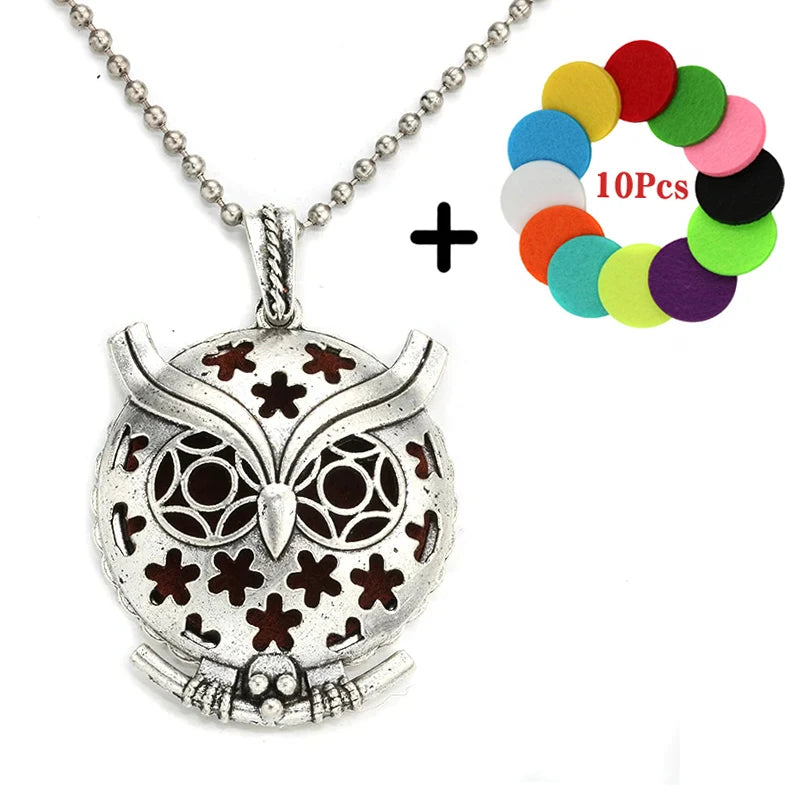 Popular Design Fashion Aromatherapy Locket Necklace Perfume Essential Oil Diffuser