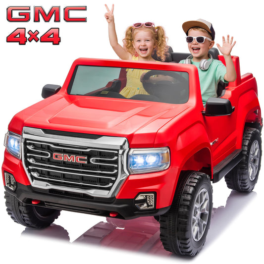 24V 4WD Kids Ride On Truck, 4 Motors 7AH Battery Electric Pickup Car, with LED Lights, Spring Suspension, MP3, 2 Speed Switch, Gift for Kids