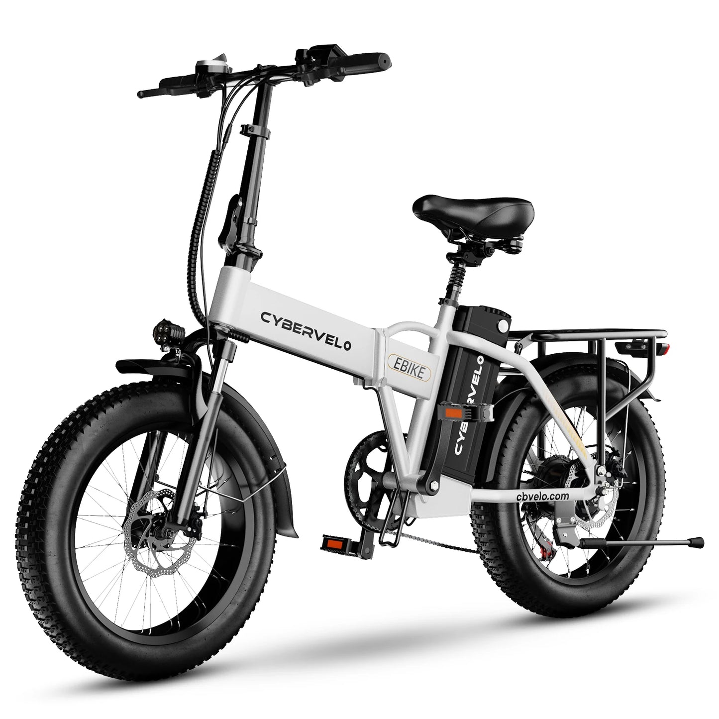 Cybervelo EK4 EK5 Foldable 28+MPH 80Miles Removable Battery Fat Tire Off-road E-bike