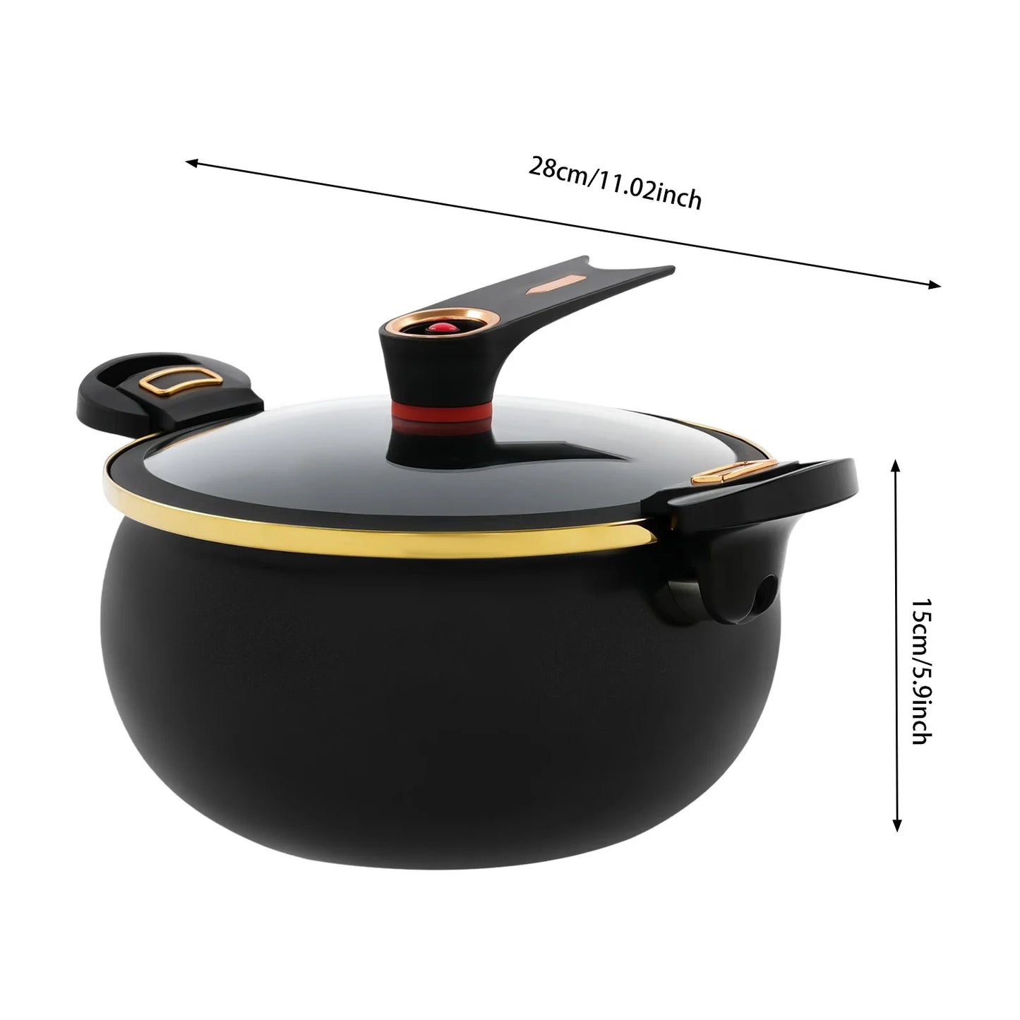 Iron Micro Pressure Cooker, 8.45Qt Capacity Non-Stick Pot with Safe Auto Pressure Release Valve